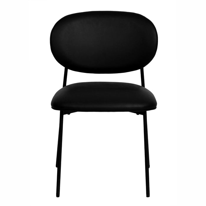 McKenzie Black Vegan Leather Stackable Dining Chair - Set of 2 - Home And Beyond