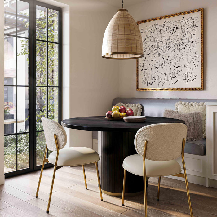 Chelsea Black Oak Round Dining Table - Home And Beyond