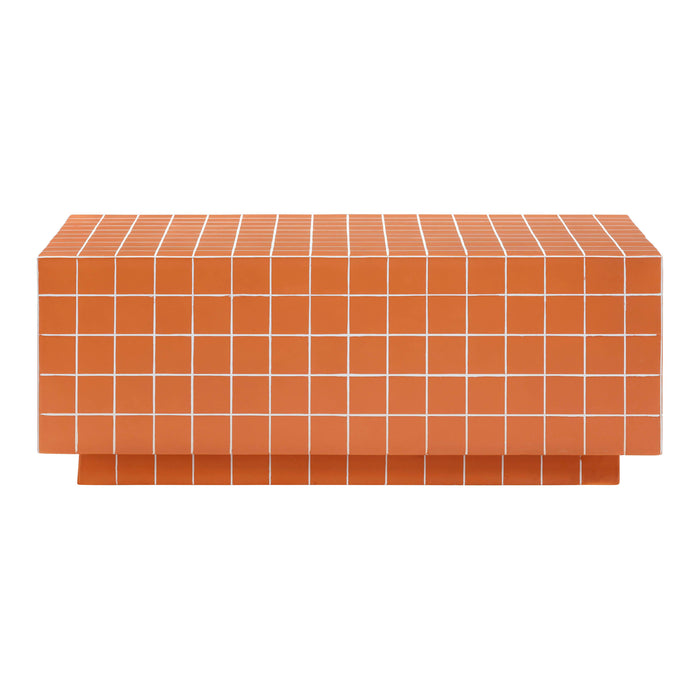 Mixie Brick Orange Tile Indoor / Outdoor Coffee Table - Home And Beyond