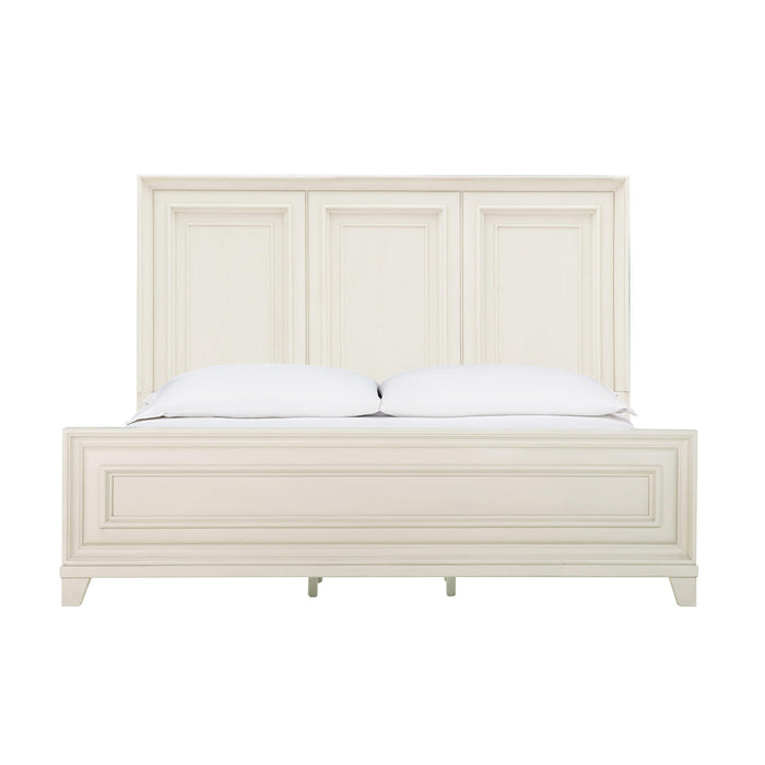 Montauk Weathered White King Panel Bed - Home And Beyond