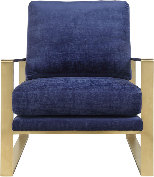 Mott Navy Slub Velvet Chair - Home And Beyond