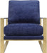 Mott Navy Slub Velvet Chair - Home And Beyond