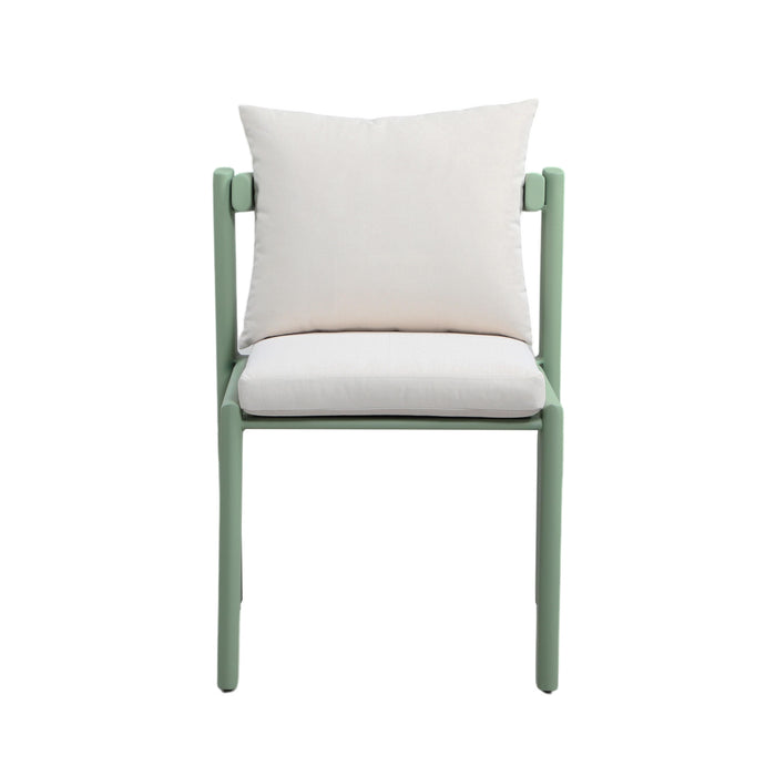 Nancy Mint Green and Cream Outdoor Dining Chair - Home And Beyond