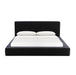 Olafur Black Linen Queen Bed - Home And Beyond