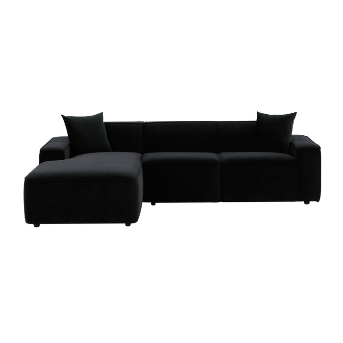 Olafur Black Velvet Sectional - LAF - Home And Beyond