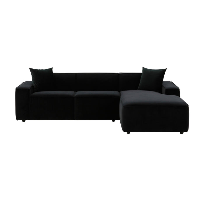 Olafur Black Velvet Sectional - RAF - Home And Beyond