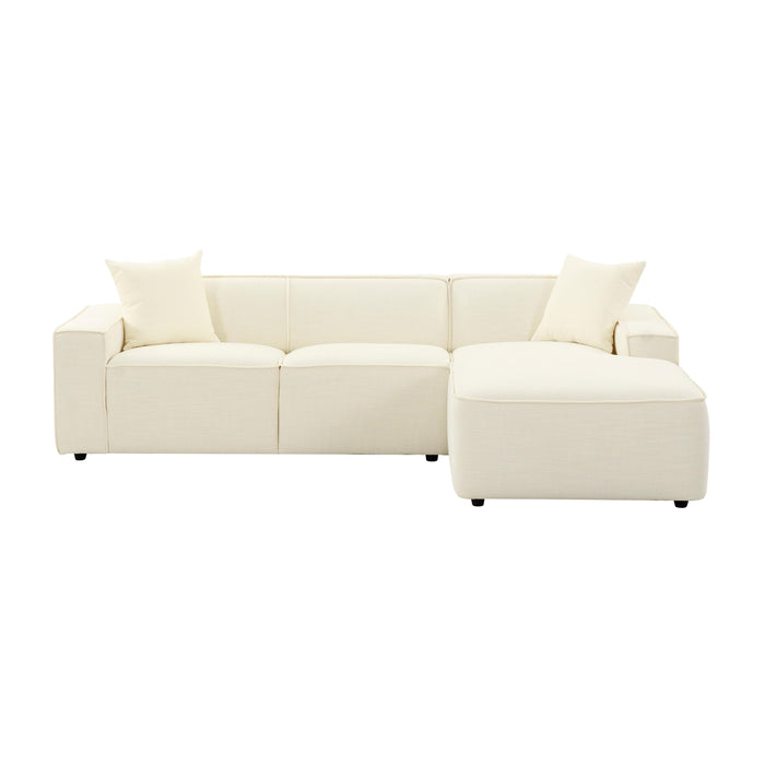 Olafur Cream Linen Sectional - RAF - Home And Beyond