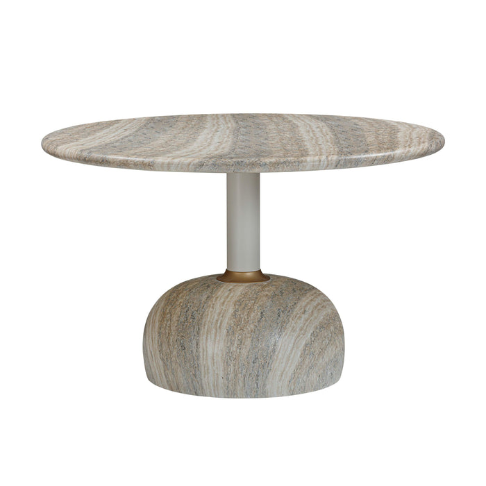 Omaha Concrete Faux Travertine 48" Round Dining Table - Home And Beyond