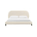 Ophelia Cream Faux Wool Queen Bed - Home And Beyond
