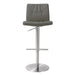 Paddy Dark Grey Vegan Leather on Silver Adjustable Stool - Home And Beyond