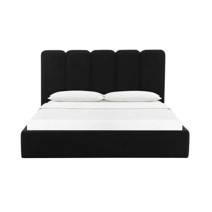 Palani Black Velvet King Bed - Home And Beyond