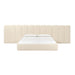 Palani Cream Velvet Queen Bed with Wings - Home And Beyond