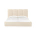 Palani Cream Velvet Queen Bed - Home And Beyond