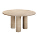 Patti Textured Faux Travertine Indoor / Outdoor Round Dining Table image