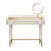 Penelope Cream Vegan Leather Wrapped Vanity Desk - Home And Beyond