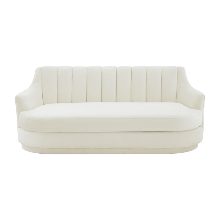 Peyton Cream Velvet Loveseat - Home And Beyond