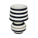 Positano Black Striped Papier Mache Table Lamp - Home And Beyond