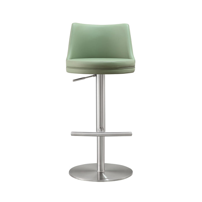 Reagan Sea Foam Green and Silver Adjustable Stool - Home And Beyond