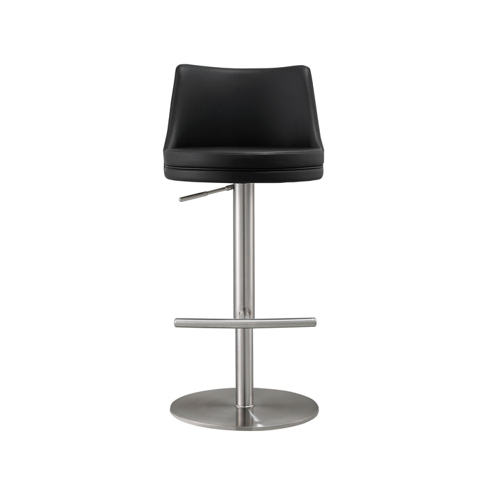 Reagan Black and Silver Adjustable Stool - Home And Beyond