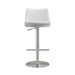 Reagan White and Silver Adjustable Stool - Home And Beyond