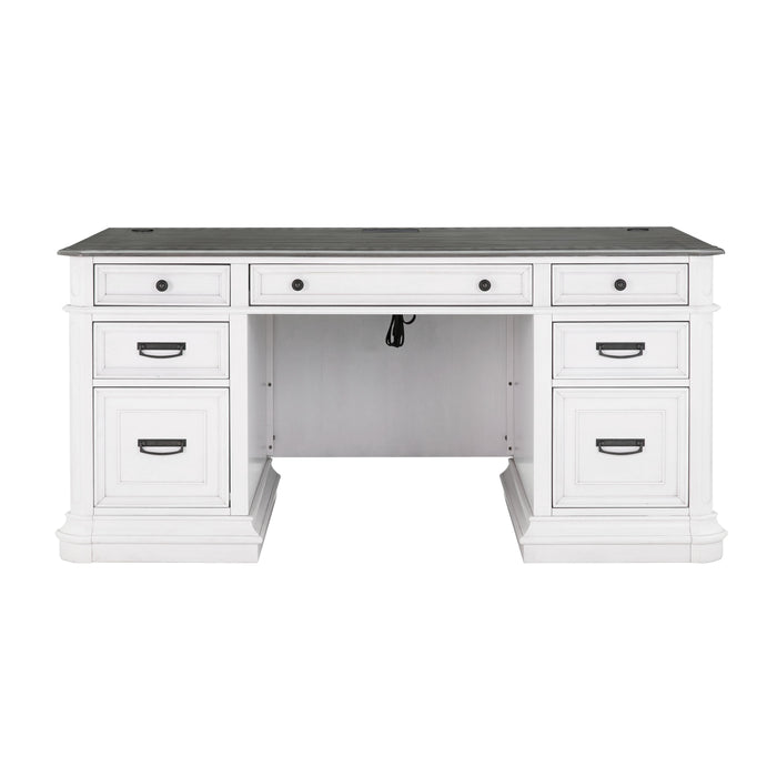 Roanoke White Executive Desk - Home And Beyond