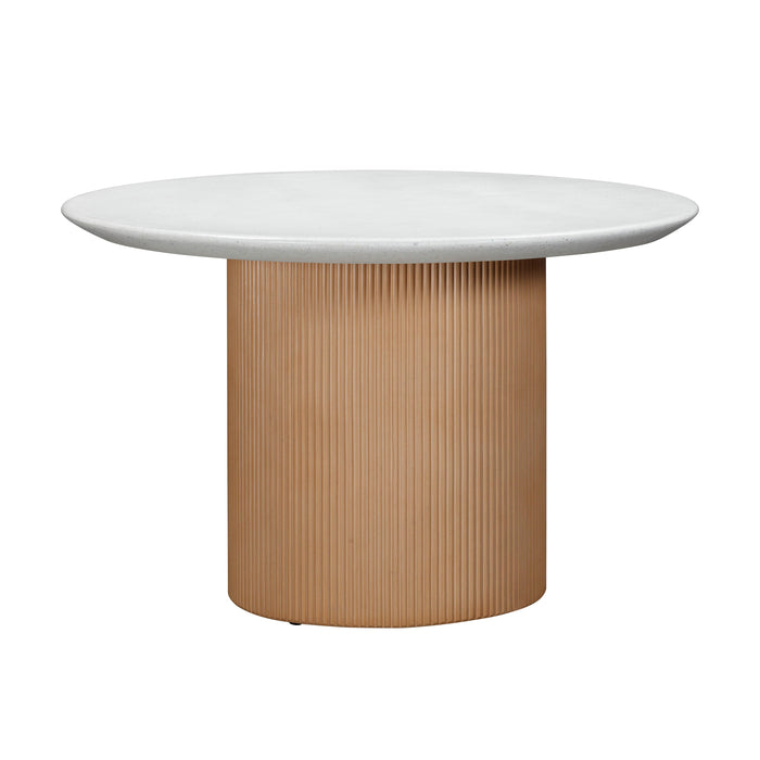 Rose Faux Terrazzo and Terracotta Indoor / Outdoor Round Concrete Dining Table - Home And Beyond