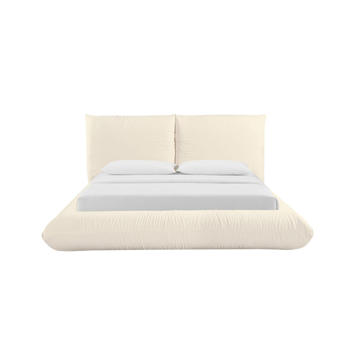 Romp Cream 100% Recycled Linen Queen Bed - Home And Beyond