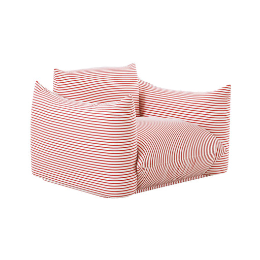 Saint Tropez Pearl and Red Striped Stuffed Outdoor Armchair image