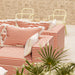 Salty Coral Striped Outdoor Sofa - Home And Beyond