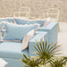 Salty Blue Striped Outdoor Sofa - Home And Beyond