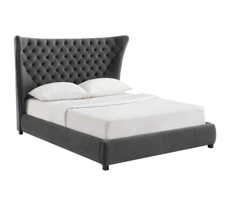 Sassy Grey Velvet Queen Bed image