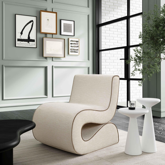 Senna Cream Basketweave Accent Chair - Home And Beyond