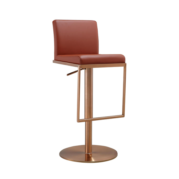 Sentinel Saddle Brown and Rose Gold Adjustable Stool image