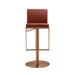 Sentinel Saddle Brown and Rose Gold Adjustable Stool - Home And Beyond