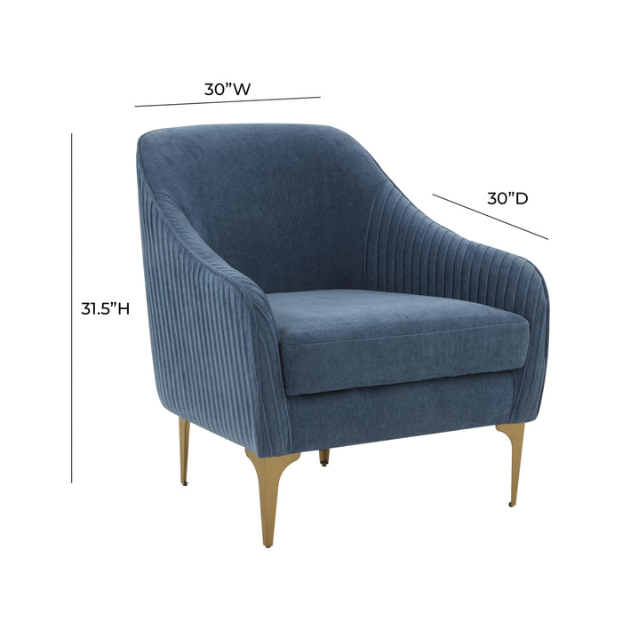 Serena Blue Velvet Accent Chair - Home And Beyond