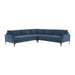 Serena Blue Velvet L-Sectional with Black Legs image