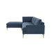 Serena Blue Velvet LAF Chaise Sectional - Home And Beyond