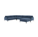 Serena Blue Velvet Large Chaise Sectional with Black Legs image