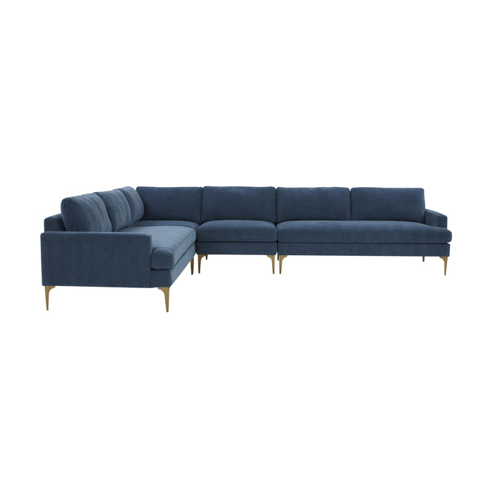 Serena Blue Velvet Large L-Sectional