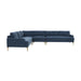 Serena Blue Velvet Large L-Sectional - Home And Beyond