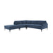 Serena Blue Velvet Large LAF Chaise Sectional with Black Legs image