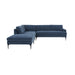 Serena Blue Velvet Large LAF Chaise Sectional with Black Legs - Home And Beyond