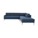 Serena Blue Velvet Large RAF Chaise Sectional - Home And Beyond