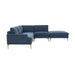 Serena Blue Velvet Large RAF Chaise Sectional - Home And Beyond