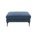 Serena Blue Velvet Ottoman with Black Legs - Home And Beyond