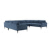 Serena Blue Velvet U-Sectional with Black Legs image