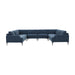 Serena Blue Velvet U-Sectional with Black Legs - Home And Beyond