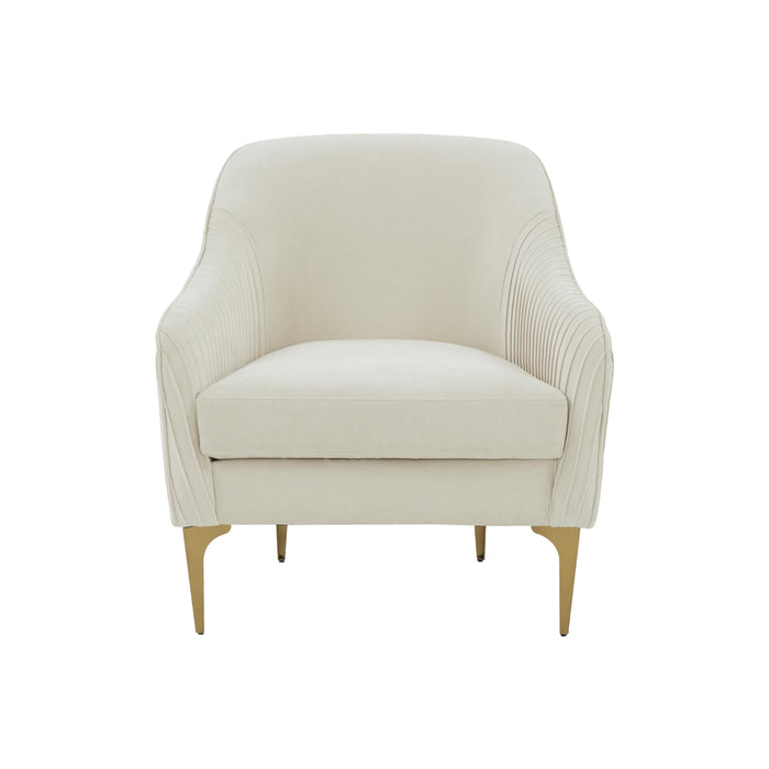 Serena Cream Velvet Accent Chair - Home And Beyond