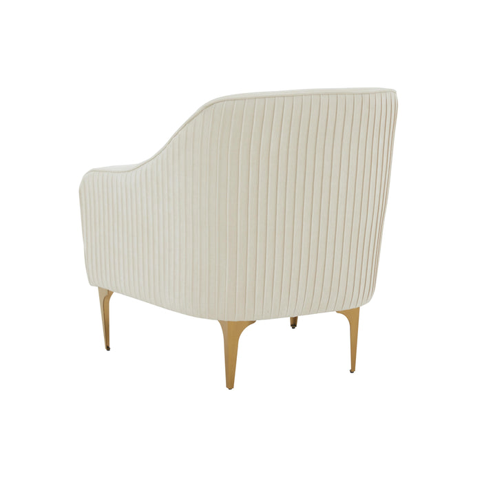 Serena Cream Velvet Accent Chair - Home And Beyond