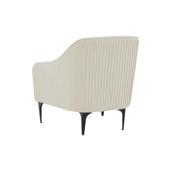 Serena Cream Velvet Accent Chair with Black Legs - Home And Beyond